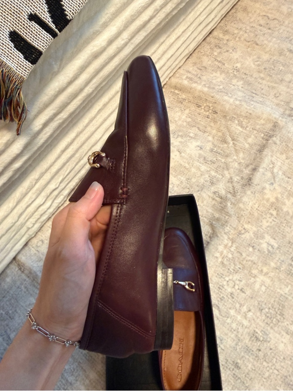 COACH Haley leather loafers | Wine burgundy | Size 7 - Picture 4 of 14